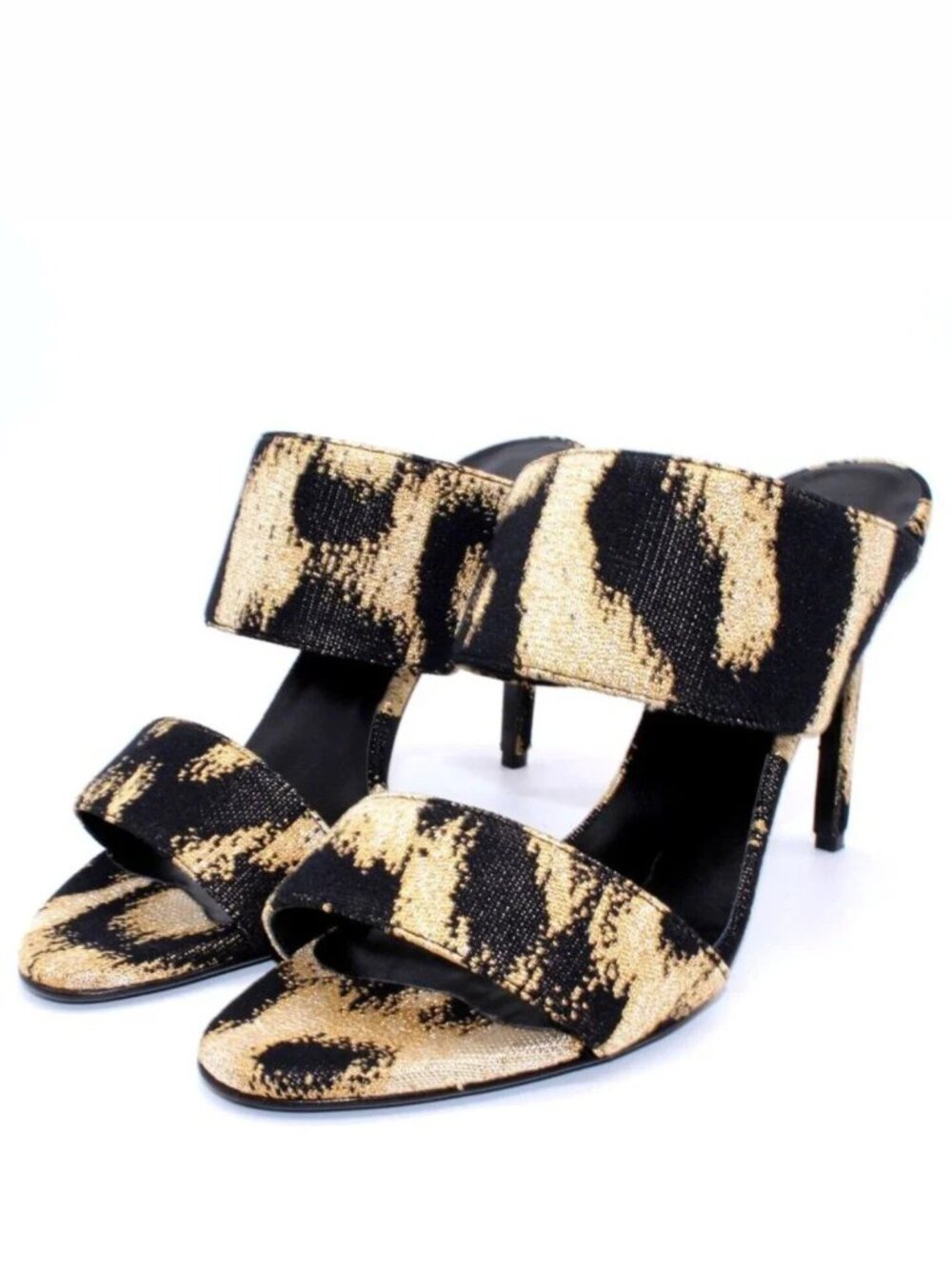 VERSACE Women's Black Gold Sandals Size 40 EU/US 10
